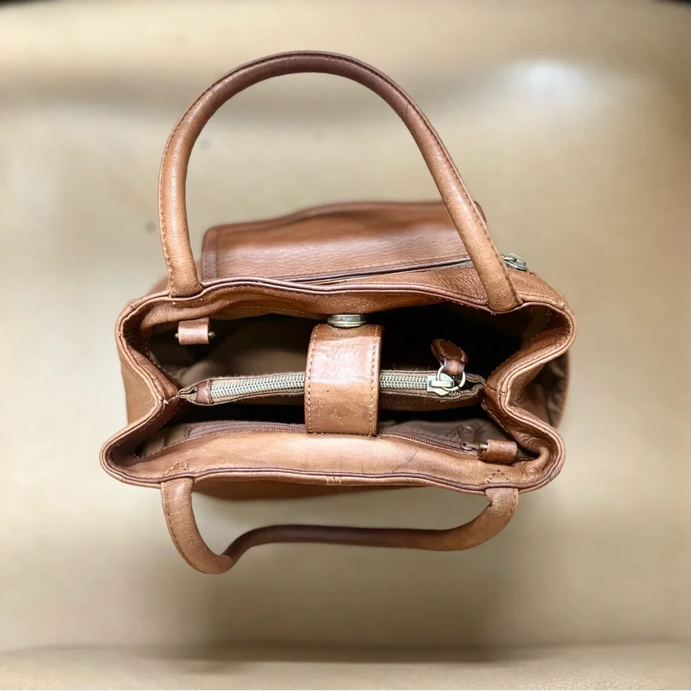 Vintage Fossil 1954 Brown Leather 75082 Shoulder Bag - Picture 5 of 10